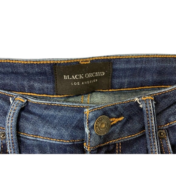 Black Orchid Jude Mid Rise Super Skinny Jeans Women's Size 24 Dark Wash - Picture 3 of 12